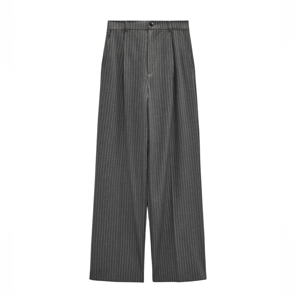 Zara Full Length Pants in grey pinstripe, size XS, tailored